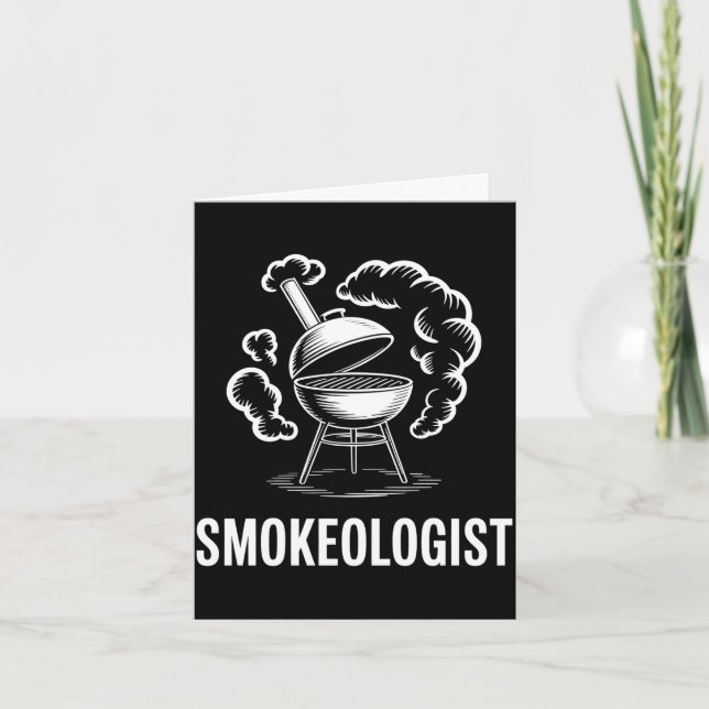 Mens bbq smokeologist backyard grill master king card (Front)