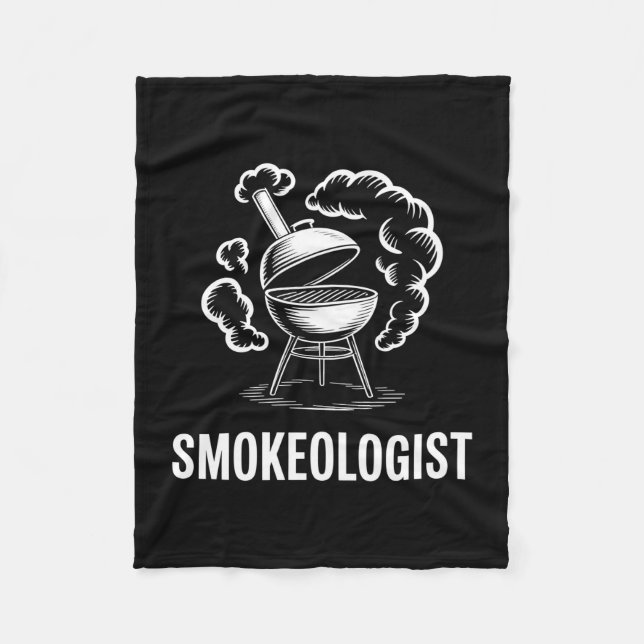 Mens bbq smokeologist backyard grill master king fleece blanket (Front)