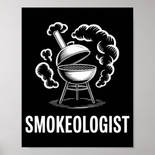 Mens bbq smokeologist backyard grill master king poster