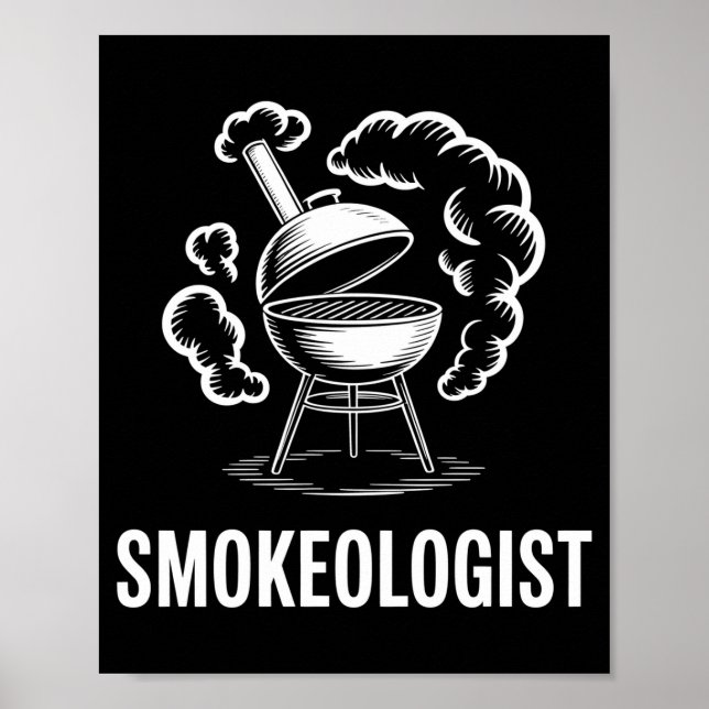 Mens bbq smokeologist backyard grill master king poster (Front)