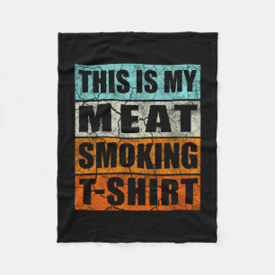 Mens bbq smoker themed retro - vintage meat fleece blanket