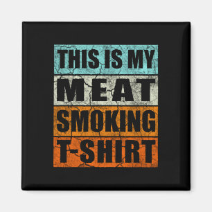 Mens bbq smoker themed retro - vintage meat magnet