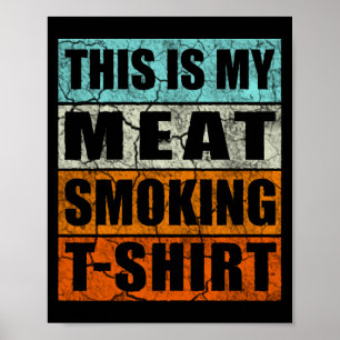 Mens bbq smoker themed retro - vintage meat poster