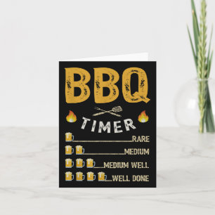 Mens Bbq Timer Barbecue Funny Grill Grilling Beer Card