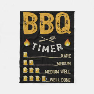 Mens Bbq Timer Barbecue Funny Grill Grilling Beer Fleece Blanket