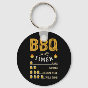 Mens Bbq Timer Barbecue Funny Grill Grilling Beer Key Ring