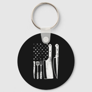 Mens bbq usa flag patriotic fourth of july master key ring