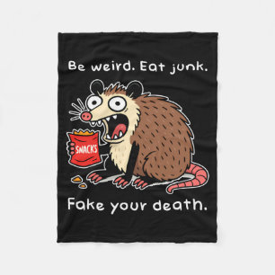 Mens Be Weird Eat Junk Fake Government Agencyth Fleece Blanket
