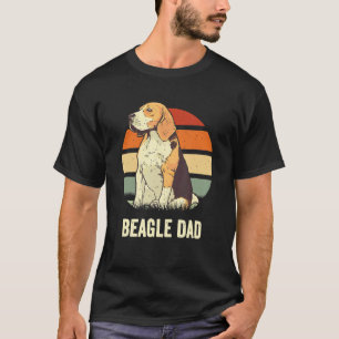 Mens Beagle Dad Retro Sunset Distressed Vintage T-Shirt