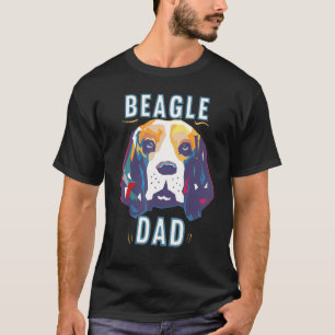 Mens Beagle Face Colourful Pop Art Graphic For Bea T-Shirt