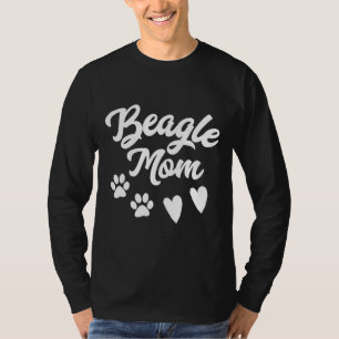 Mens Beagle Mum Dog  T With Hearts And Paws T-Shirt