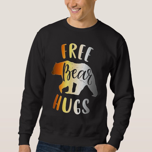 Mens Bear Community Free Bear Hugs  Gay Bear Pride Sweatshirt (Front)