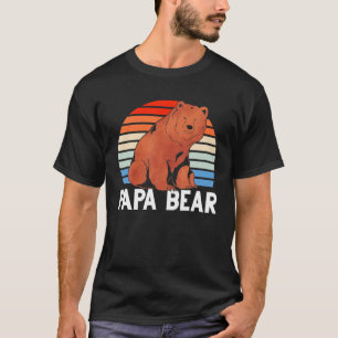 Mens Bear Family Dad Daddy Papa Animal Retro Papa T-Shirt