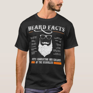 Mens Beard Facts  Funny Barber Bearded Mustache Ma T-Shirt