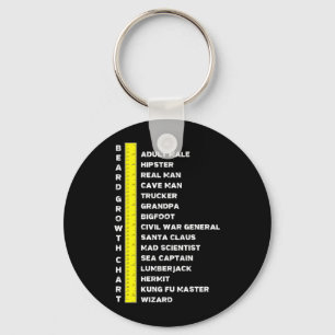 Mens Beard Length Growth Chart Ruler Gifts Outfit Key Ring