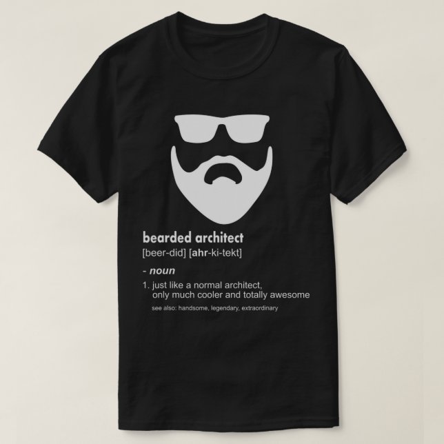 Mens Bearded Architect Shirt Funny Beard Joke Arch (Design Front)