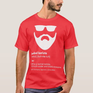 Mens Bearded Barista  Funny Barista Beard Joke Bar T-Shirt