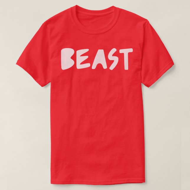 Mens BEAST Gym Fitness Workout Bodybuilding Motiva T-Shirt (Design Front)