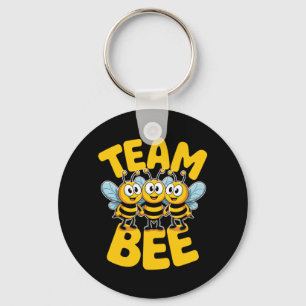 Mens Bee Team Cute Cartoon Apiarist Beehive Busy Key Ring