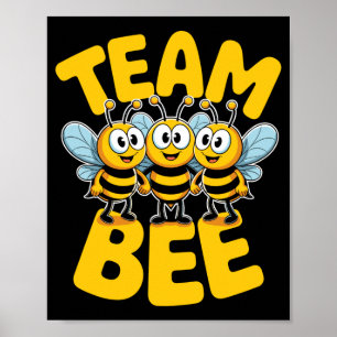 Mens Bee Team Cute Cartoon Apiarist Beehive Busy Poster