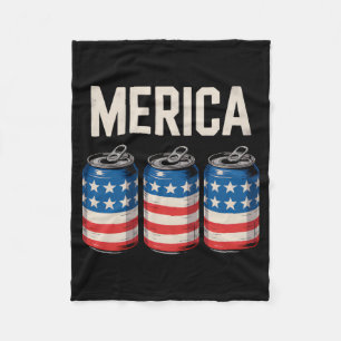 Mens Beer Aamerican Flag 4th Of July America Usa Fleece Blanket