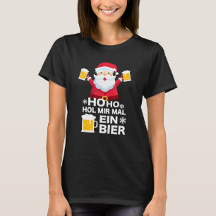 Mens Beer Advent Calendar Santa Claus Beer Mug Bee T-Shirt