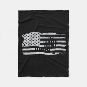 Mens Beer And Dom Aamerican Flag Performance Fleece Blanket