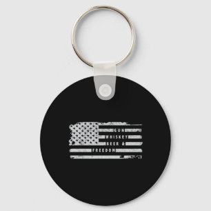 Mens Beer And Dom Aamerican Flag Performance Key Ring