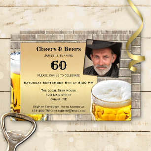 Men's Beer Birthday Party Invitation