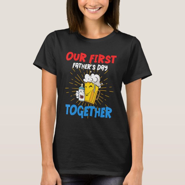 Mens Beer Feeding Bottle First Father s Day T-Shirt (Front)