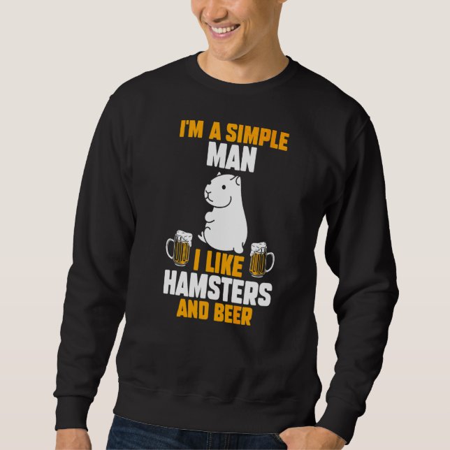 Mens Beer Hamster Sweatshirt (Front)