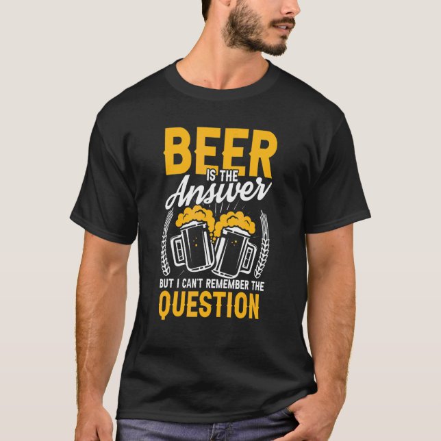 Mens Beer Is The Answer Pub Crawl Drinking T-Shirt (Front)