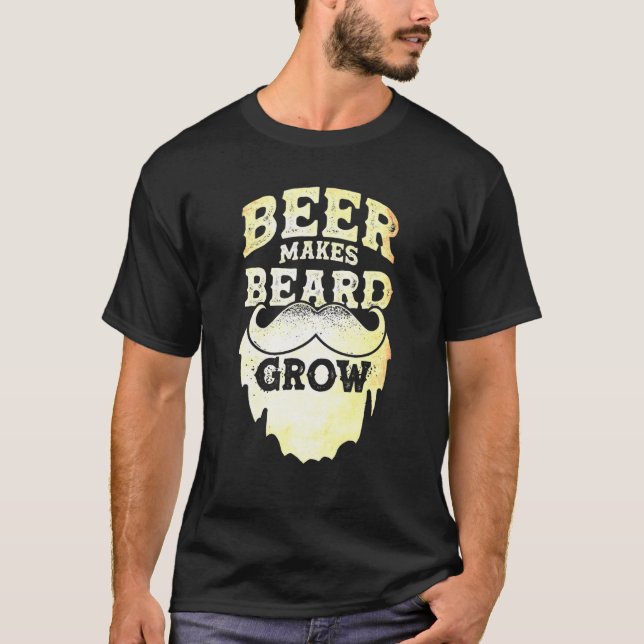 Mens Beer Makes Beard Grow T-Shirt (Front)