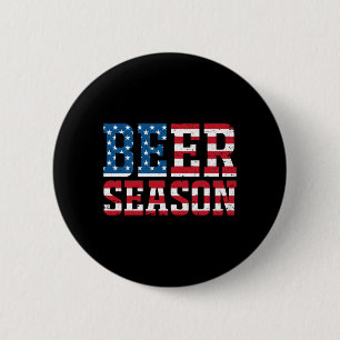 Mens Beer Season - Funny Patriotic Beer Drinking 6 Cm Round Badge