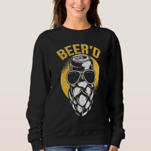 Mens Beerd Bearded Beer Drinker Alcohol Canned Bee Sweatshirt