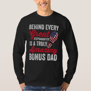 Mens Behind Great Stepdaughter Is Stepdad American T-Shirt