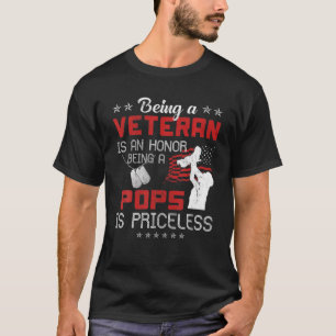 Mens Being A Veteran Is An Honour A Pops Is Pricel T-Shirt