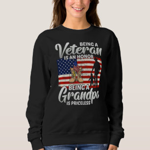 Mens Being A Veteran Is An Honour Being A Grandpa Sweatshirt