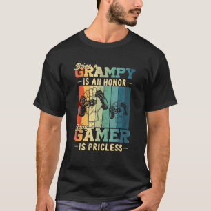 Mens Being Grampy Is Priceless Gamer Grampy Father T-Shirt