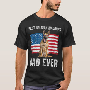 Mens Belgian Malinois Dad American Flag Belgian Sh T-Shirt