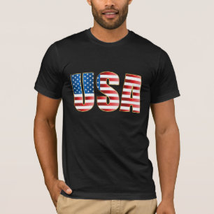 Mens Bella Canvas T-Shirt-USA Flag T-Shirt