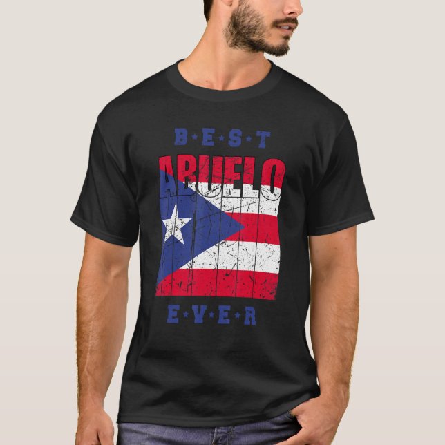 Mens Best Abuelo Ever Puerto Rico Flag Retro Puert T-Shirt (Front)