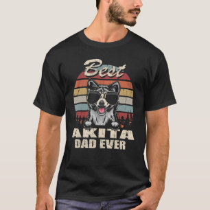 Mens Best Akita Dad Ever Father's Day Cool Dog Vin T-Shirt