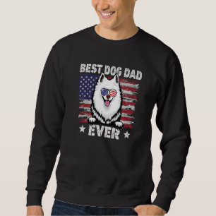 Mens Best American Eskimo Dad Ever American Flag F Sweatshirt