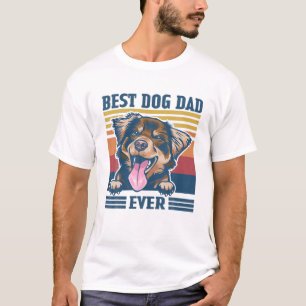 Mens Best Australian Shepherd Dad Ever Funny Dog D T-Shirt