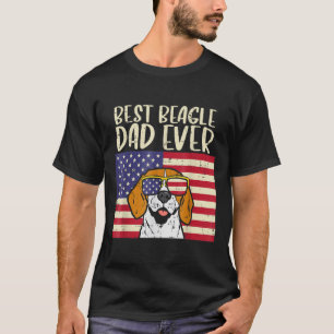 Mens Best Beagle Dad Ever Flag Patriotic Dog  Fath T-Shirt