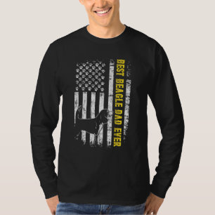 Mens Best Beagle Dad Ever Usa Flag Dog Patriot 4th T-Shirt