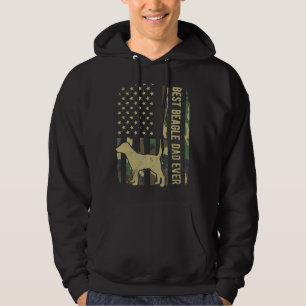 Mens Best Beagle Dog Dad Ever Camouflage American Hoodie