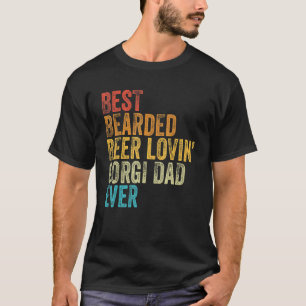 Mens Best Bearded Beer Lovin Corgi Dad Pet Dog Ow T-Shirt