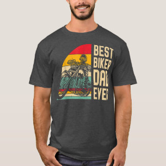 Mens Best Biker Dad Ever Funny Fathers Day Motorcy T-Shirt